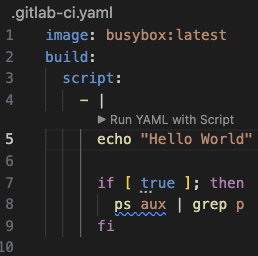 YAML with Script